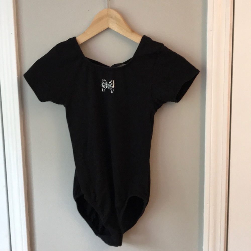 Black heart cotton leotard size 12